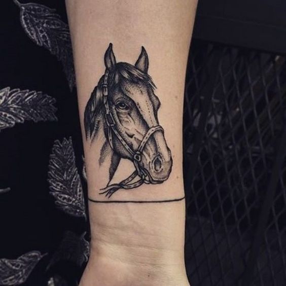 十二生肖马纹身动物纹身图案武汉老师傅纹身店铁木针.